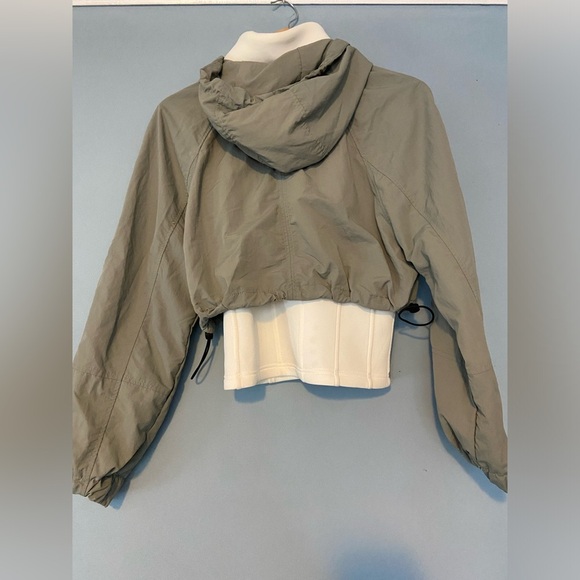 ZARA CONTRAST NEOPRENE-EFFECT HOODED JACKET Size XS - Picture 9 of 11